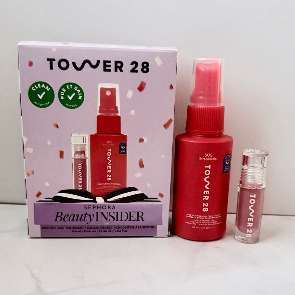 Tower 28 SOS Spray 2oz + ShineOn Lip Jelly Pistachio Duo BNIB - Picture 2 of 4